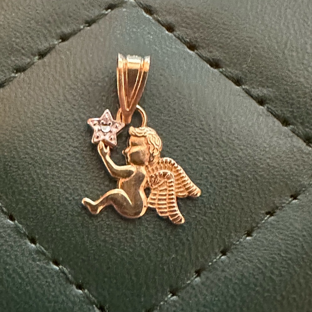 14k Gold Angel Pendant
